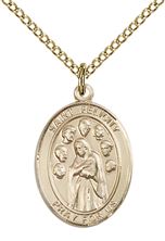 14KT GOLD FILLED ST FELICITY PENDANT WITH CHAIN - 3/4" x 1/2"