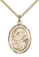 14KT GOLD FILLED ST FINA PENDANT WITH CHAIN - 3/4" x 1/2"