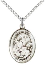 STERLING SILVER ST FINA PENDANT WITH CHAIN - 3/4" x 1/2"