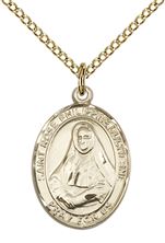 14KT GOLD FILLED ST ROSE PHILIPPINE PENDANT WITH CHAIN - 3/4" x 1/2"