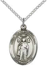 STERLING SILVER ST IVO PENDANT WITH CHAIN - 3/4" x 1/2"