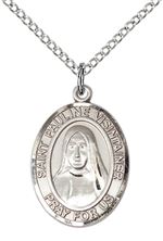 STERLING SILVER ST PAULINE VISINTAINER PENDANT WITH CHAIN - 3/4" x 1/2"