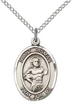 STERLING SILVER ST DISMAS PENDANT WITH CHAIN - 3/4" x 1/2"
