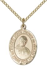 14KT GOLD FILLED BLESSED JOHN HENRY NEWMAN PENDANT WITH CHAIN - 3/4" x 1/2"