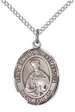 STERLING SILVER ST EDMUND OF EAST ANGLIA PENDANT WITH CHAIN - 3/4" x 1/2"