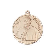 14KT GOLD POPE FRANCIS MEDAL - 3/4" x 5/8"