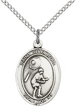 STERLING SILVER ST SEBASTIAN TENNIS MEDAL - 3/4" x 1/2"