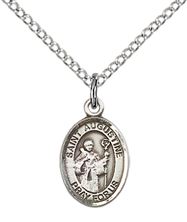 STERLING SILVER ST AUGUSTINE PENDANT WITH CHAIN - 1/2" x 1/4"