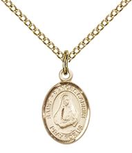 14KT GOLD FILLED ST FRANCES CABRINI PENDANT WITH CHAIN - 1/2" x 1/4"