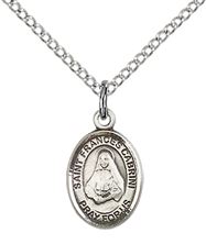 STERLING SILVER ST FRANCES CABRINI PENDANT WITH CHAIN - 1/2" x 1/4"