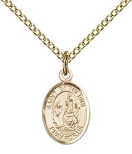 14KT GOLD FILLED ST CATHERINE OF SIENA PENDANT WITH CHAIN - 1/2" x 1/4"