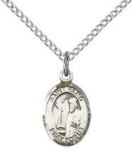 STERLING SILVER ST ELMO PENDANT WITH CHAIN - 1/2" x 1/4"