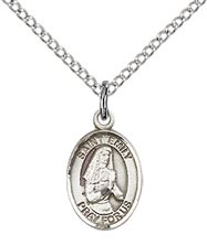 STERLING SILVER ST EMILY DE VIALAR PENDANT WITH CHAIN - 1/2" x 1/4"