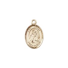 14KT GOLD ST ISIDORE OF SEVILLE MEDAL - 1/2" x 1/4"
