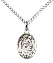 STERLING SILVER ST ISIDORE OF SEVILLE PENDANT WITH CHAIN - 1/2" x 1/4"