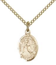 14KT GOLD FILLED ST JOSEPH OF CUPERTINO PENDANT WITH CHAIN - 1/2" x 1/4"