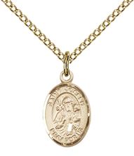 14KT GOLD FILLED ST JOSEPH PENDANT WITH CHAIN - 1/2" x 1/4"