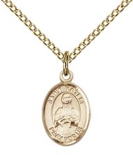 14KT GOLD FILLED ST KATERI PENDANT WITH CHAIN - 1/2" x 1/4"