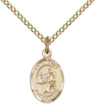 14KT GOLD FILLED ST LUKE THE APOSTLE PENDANT WITH CHAIN - 1/2" x 1/4"