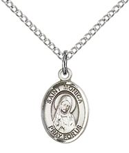 STERLING SILVER ST MONICA PENDANT WITH CHAIN - 1/2" x 1/4"