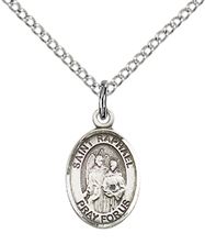 STERLING SILVER ST RAPHAEL THE ARCHANGEL PENDANT WITH CHAIN - 1/2" x 1/4"