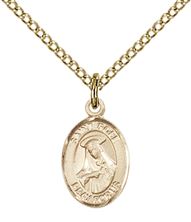 14KT GOLD FILLED ST ROSE OF LIMA PENDANT WITH CHAIN - 1/2" x 1/4"