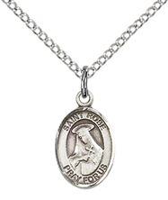 STERLING SILVER ST ROSE OF LIMA PENDANT WITH CHAIN - 1/2" x 1/4"