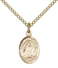 14KT GOLD FILLED ST EDITH STEIN PENDANT WITH CHAIN - 1/2" x 1/4"
