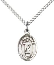 STERLING SILVER ST STEPHEN THE MARTYR PENDANT WITH CHAIN - 1/2" x 1/4"