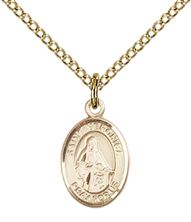 14KT GOLD FILLED ST VERONICA PENDANT WITH CHAIN - 1/2" x 1/4"