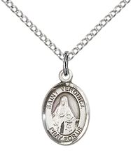 STERLING SILVER ST VERONICA PENDANT WITH CHAIN - 1/2" x 1/4"