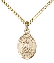 14KT GOLD FILLED ST WILLIAM OF ROCHESTER PENDANT WITH CHAIN - 1/2" x 1/4"
