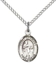 STERLING SILVER ST ZACHARY PENDANT WITH CHAIN - 1/2" x 1/4"