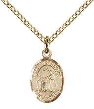 14KT GOLD FILLED ST VALENTINE OF ROME PENDANT WITH CHAIN - 1/2" x 1/4"