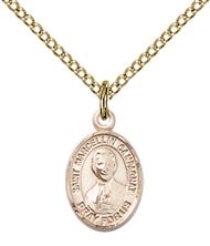 14KT GOLD FILLED ST MARCELLIN CHAMPAGNAT PENDANT WITH CHAIN - 1/2" x 1/4"