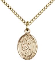 14KT GOLD FILLED ST ISAAC JOGUES PENDANT WITH CHAIN - 1/2" x 1/4"