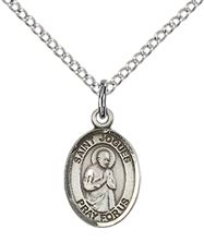 STERLING SILVER ST ISAAC JOGUES PENDANT WITH CHAIN - 1/2" x 1/4"