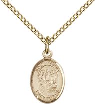 14KT GOLD FILLED HOLY FAMILY PENDANT WITH CHAIN - 1/2" x 1/4"