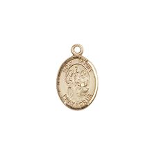 14KT GOLD HOLY FAMILY MEDAL - 1/2" x 1/4"