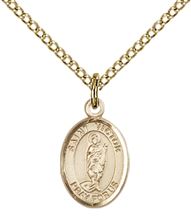 14KT GOLD FILLED ST VICTOR OF MARSEILLES PENDANT WITH CHAIN - 1/2" x 1/4"