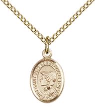 14KT GOLD FILLED ST ELIZABETH ANN SETON PENDANT WITH CHAIN - 1/2" x 1/4"