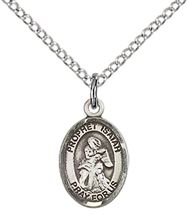 STERLING SILVER ST ISAIAH PENDANT WITH CHAIN - 1/2" x 1/4"