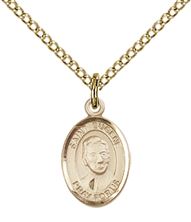 14KT GOLD FILLED ST EUGENE DE MAZENOD PENDANT WITH CHAIN - 1/2" x 1/4"
