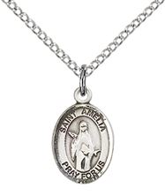 STERLING SILVER ST AMELIA PENDANT WITH CHAIN - 1/2" x 1/4"