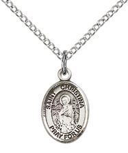 STERLING SILVER ST CHRISTINA THE ASTONISHING PENDANT WITH CHAIN - 1/2" x 1/4"