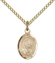 14KT GOLD FILLED ST GIANNA PENDANT WITH CHAIN - 1/2" x 1/4"
