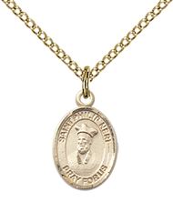 14KT GOLD FILLED ST PHILIP NERI PENDANT WITH CHAIN - 1/2" x 1/4"