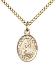 14KT GOLD FILLED ST KATERI TEKAKWITHA PENDANT WITH CHAIN - 1/2" x 1/4"