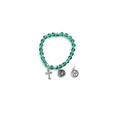 JUBILEE 2025 PILGRIMS OF HOPE GREEN GLASS BEAD STRETCH BRACELET
