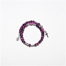 PINK WRAP ROSARY BRACELET - WITH MIRACULOUS MEDAL